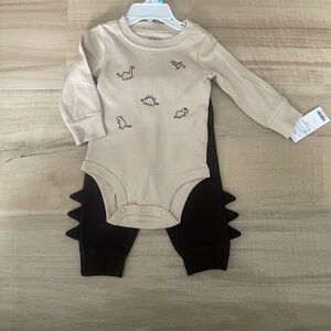 Carter's Beige and Black Dino Bodysuit